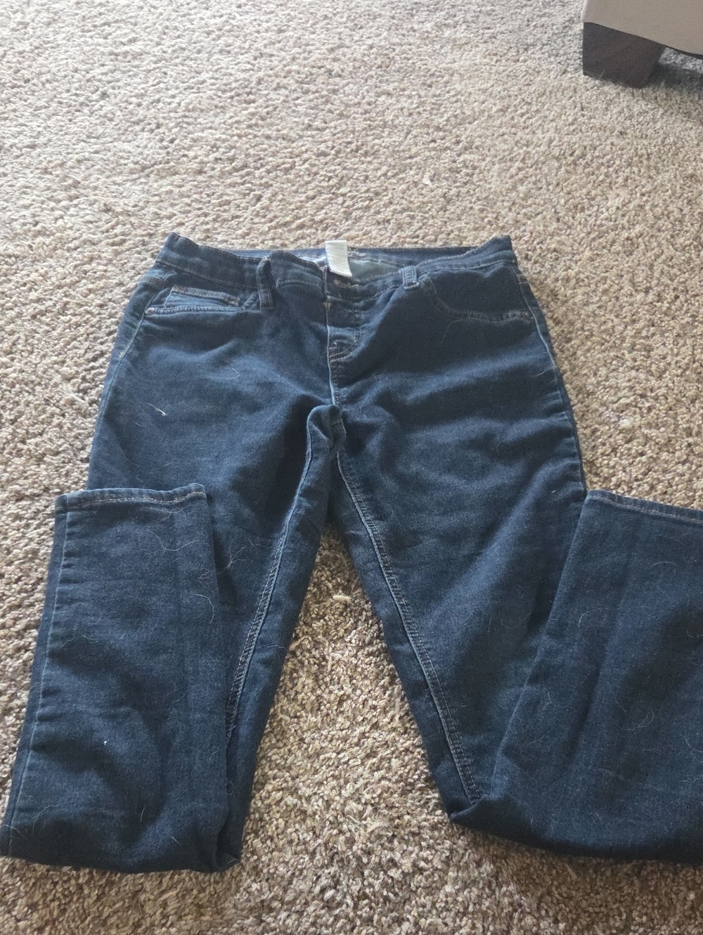 Justice Dark Blue Denim Jeans with Gold Embroidery